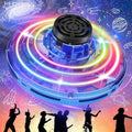 Flying Spinner Toy, Mini Flying Ball Toys,With 360 Fly Rotating UFO Fun Toy LED Light Flying Fidget Spinner Orb for Girls Boys Adult Indoor Outdoor,Blue