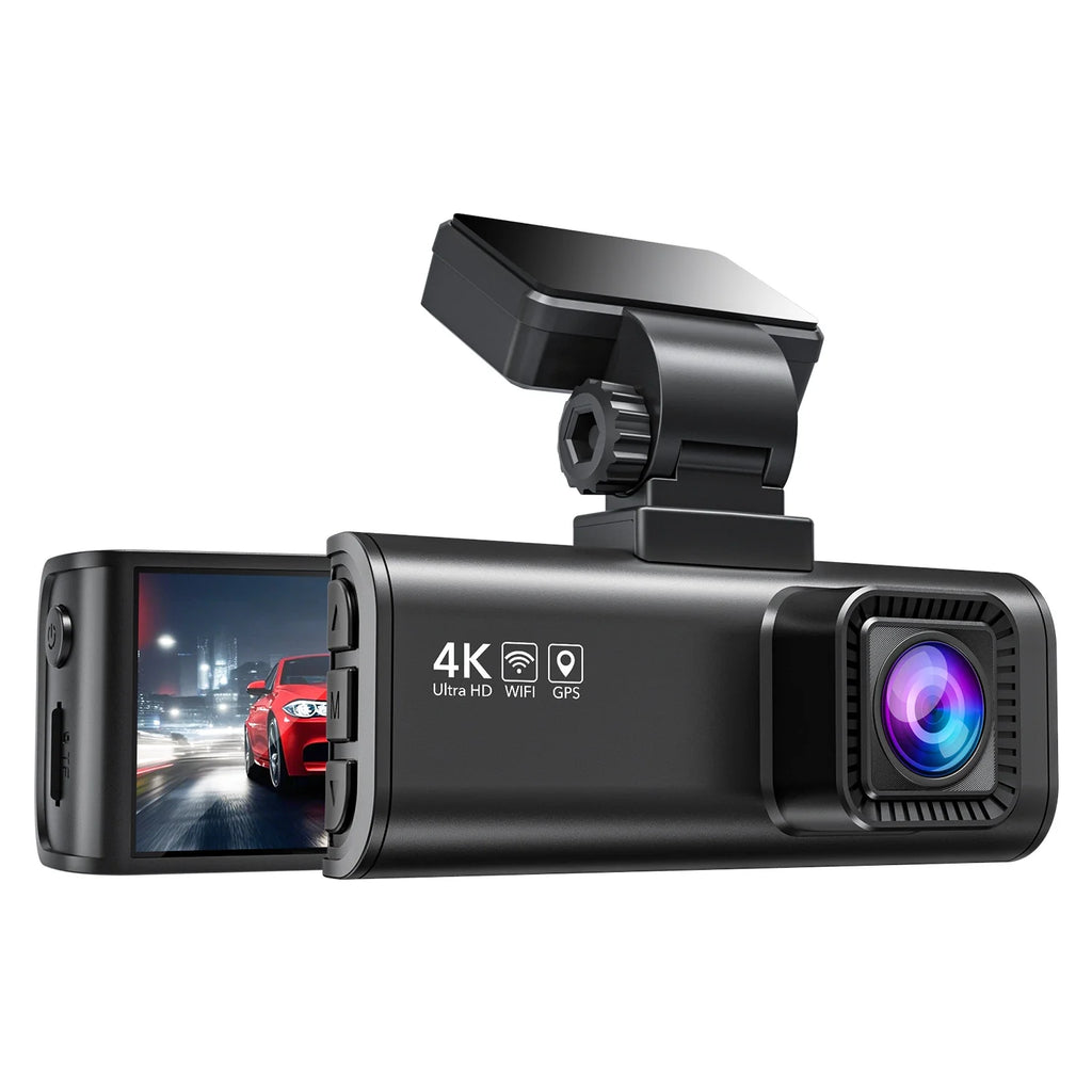 Dash Cam Front and Rear, Dash Cam 4K with Wifi & GPS, 4K/2.5K Front+1080P Rear Dashcam, Dash Camera with Night Vision, 3.18'' LCD Screen, Loop Recording, Black